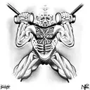 powerlifting, sport, barbell  tattoo design idea