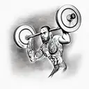 powerlifting, sport, barbell  tattoo design idea