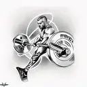 powerlifting, sport, barbell  tattoo design idea