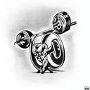 powerlifting, sport, barbell  tattoo design idea