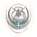 deathly hallows symbol and bat tattoo design idea