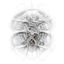 A biomechanical design of a motorcycle engine merging with a DNA strand, symbolizing the client's occupation as a biologist tattoo design idea