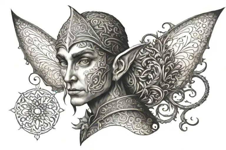elf tattoo design idea