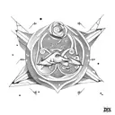 libra taurus and pisces signs together, small minimalist tattoo design idea