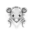 1980s gangster rat  tattoo design idea