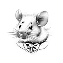 1980s gangster rat  tattoo design idea