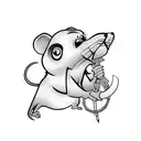 1980s gangster rat  tattoo design idea