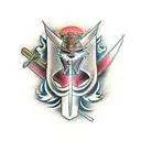 two samurai swords  tattoo design idea