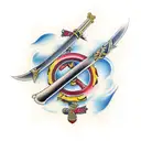 two samurai swords  tattoo design idea