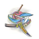 two samurai swords  tattoo design idea