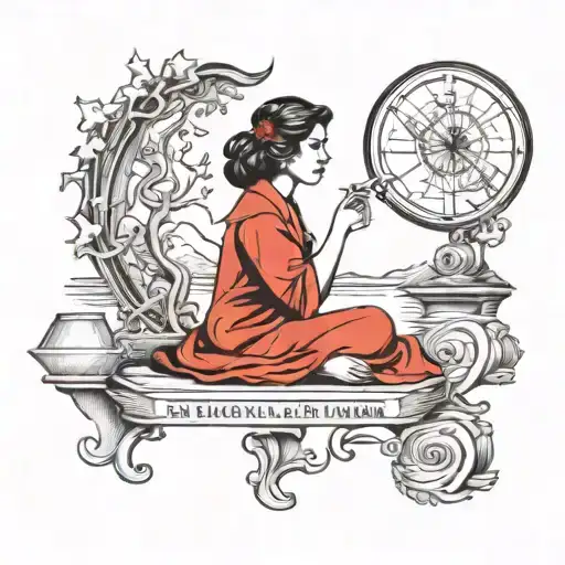 Incorporate a meaningful quote into a tattoo design featuring sculptures of solitude tattoo design idea