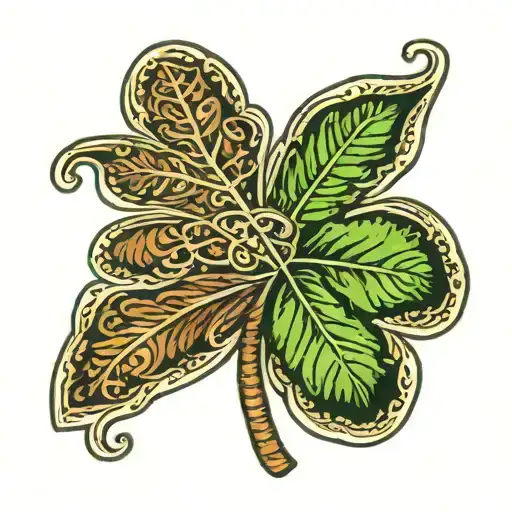 cigar, shamrock intertwined tattoo design idea
