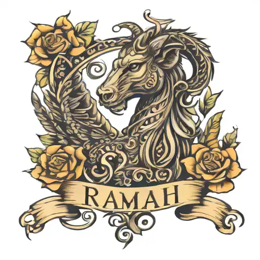ramiah name tattoo design idea