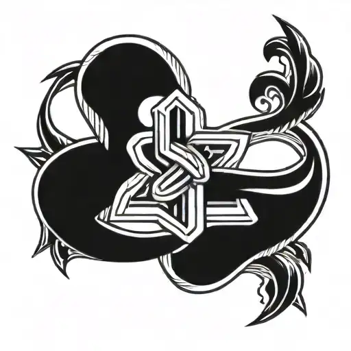 care symbol intertwined tattoo design idea