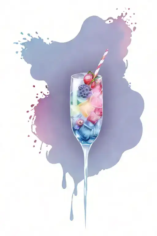 Lick-Me, sweet pop, losange montagne, cocktail, fruits tattoo design idea