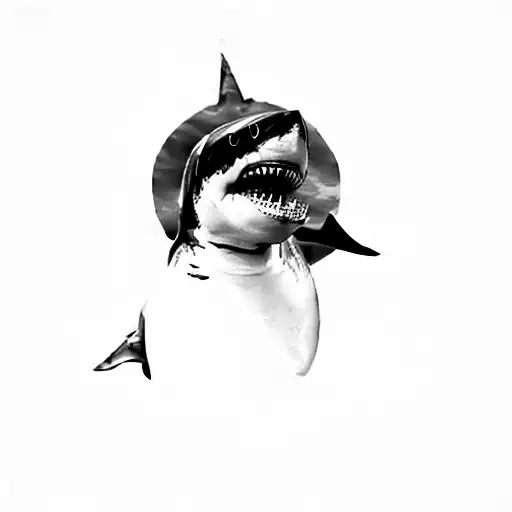 a great white shark tattoo design idea