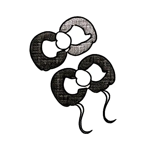 Dos medias caras unidas por ramas. Una de las medias caras con características cerebrales y la otra con características  tattoo design idea