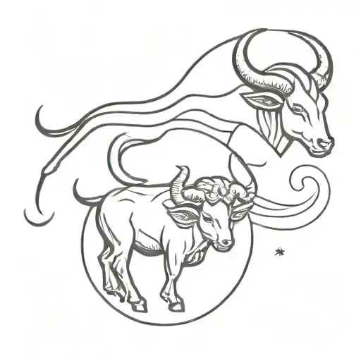 astrology sign taurus and aries zodiac sign tattoo design idea