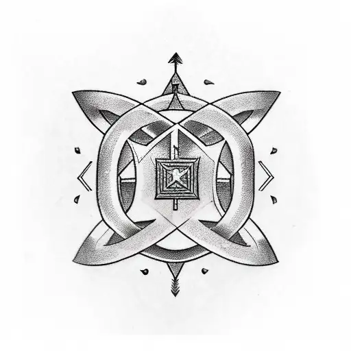 bow and arrows tattoo design idea