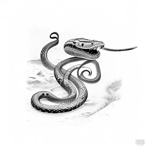 A snake intertwined with samurai armor and weaponry tattoo design idea