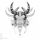 scorpio fighting taurus bull tattoo design idea