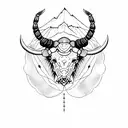 scorpio fighting taurus bull tattoo design idea