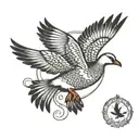flying goose tattoo design idea