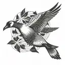flying goose tattoo design idea