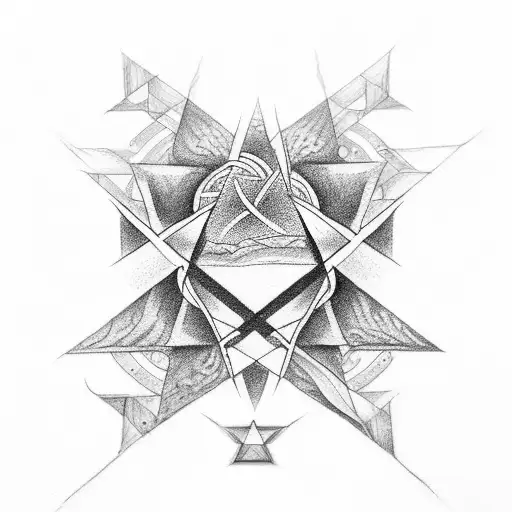 pentagram with illuminati tattoo design idea