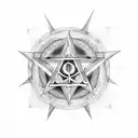 pentagram with illuminati tattoo design idea