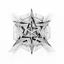 pentagram with illuminati tattoo design idea