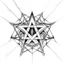 pentagram with illuminati tattoo design idea