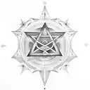 pentagram with illuminati tattoo design idea