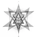 pentagram with illuminati triangle tattoo design idea
