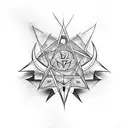 pentagram with illuminati triangle tattoo design idea