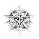 pentagram with illuminati tattoo design idea