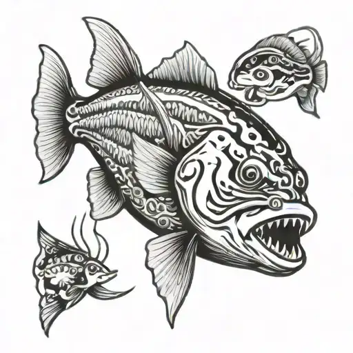 fishing cod Bering sea  tattoo design idea