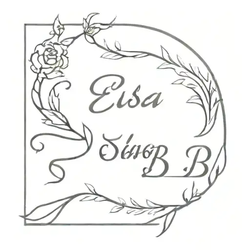 Tattoo with my 3 sons namescwritten: Adrián, Elsa and Irina. I will like an infinite sign . And a letter B tattoo design idea