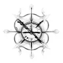 church clock tattoo design idea