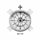 church clock tattoo design idea