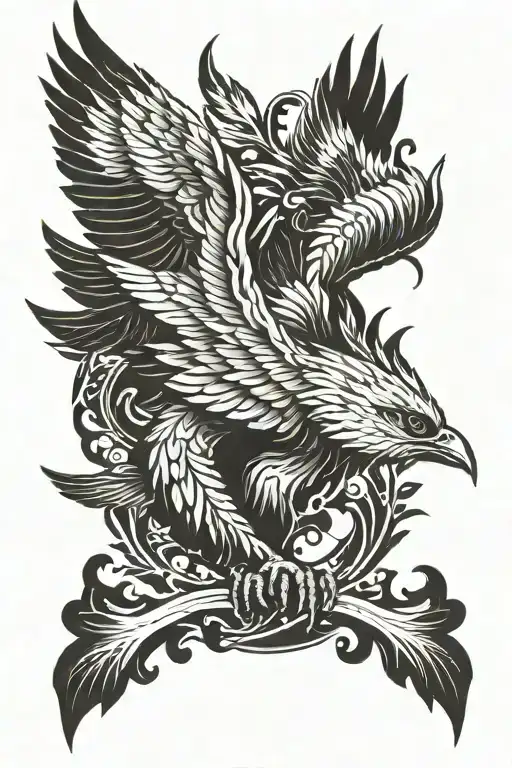 ave fenix bird tattoo design idea