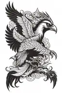 ave fenix bird tattoo design idea