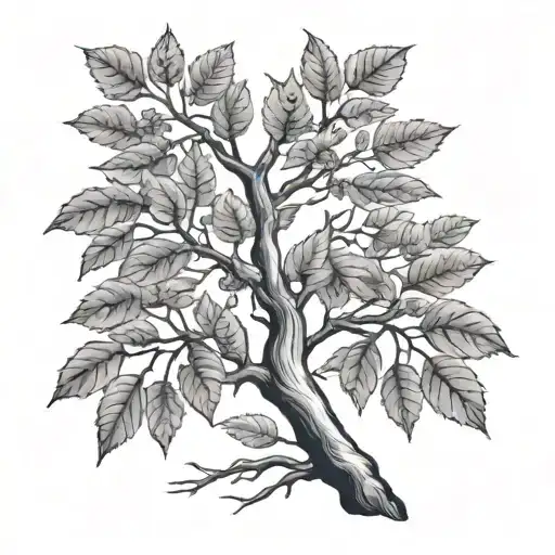 alder tree tattoo design idea