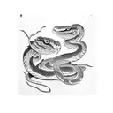 a snake and a raven fighting each other tattoo design idea