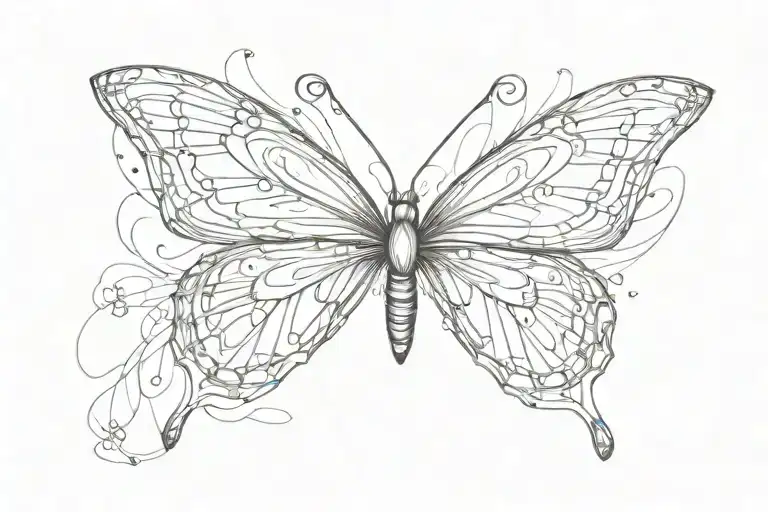 butterfly flying tattoo design idea