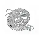 crawling panther outline tattoo design idea