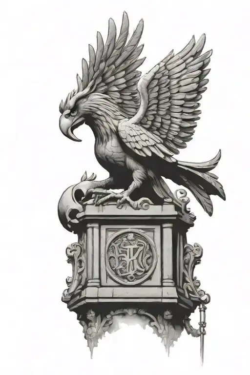 liver bird guarding shankly gates  tattoo design idea