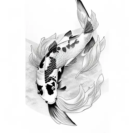 Koi Fish, flower,strength tattoo design idea