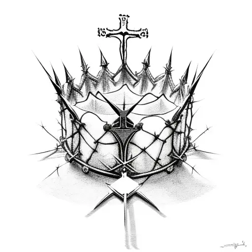 Crown of Thorns Tattoo on Knee