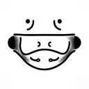 sad man wearing a happy face mask tattoo design idea